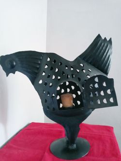 Metal Chicken Candle  Sculpture