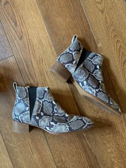 Madewell Snakeprint Chelsea Leather Booties