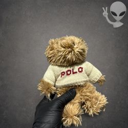 Vintage 2002 Polo Ralph Lauren Bear Plush Cream POLO Knit Sweater Teddy Bear 8