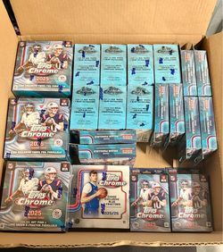 2025 Topps Chrome Football Sealed Lot Hanger Blaster Mega Fanatics + NBA Mega
