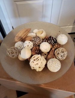 Glass Platter With Decor 