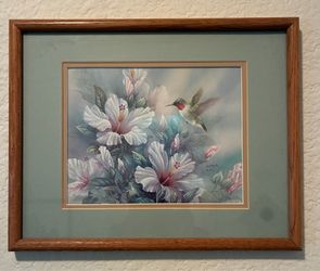 Framed Hummingbird Artwork by Lena Liu