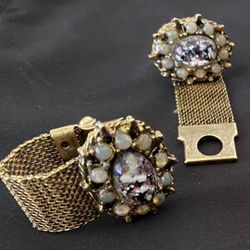 Gold Tone Mesh Cufflinks