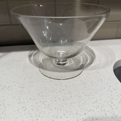 Clear bowl- 8 inches tall and 6 across 