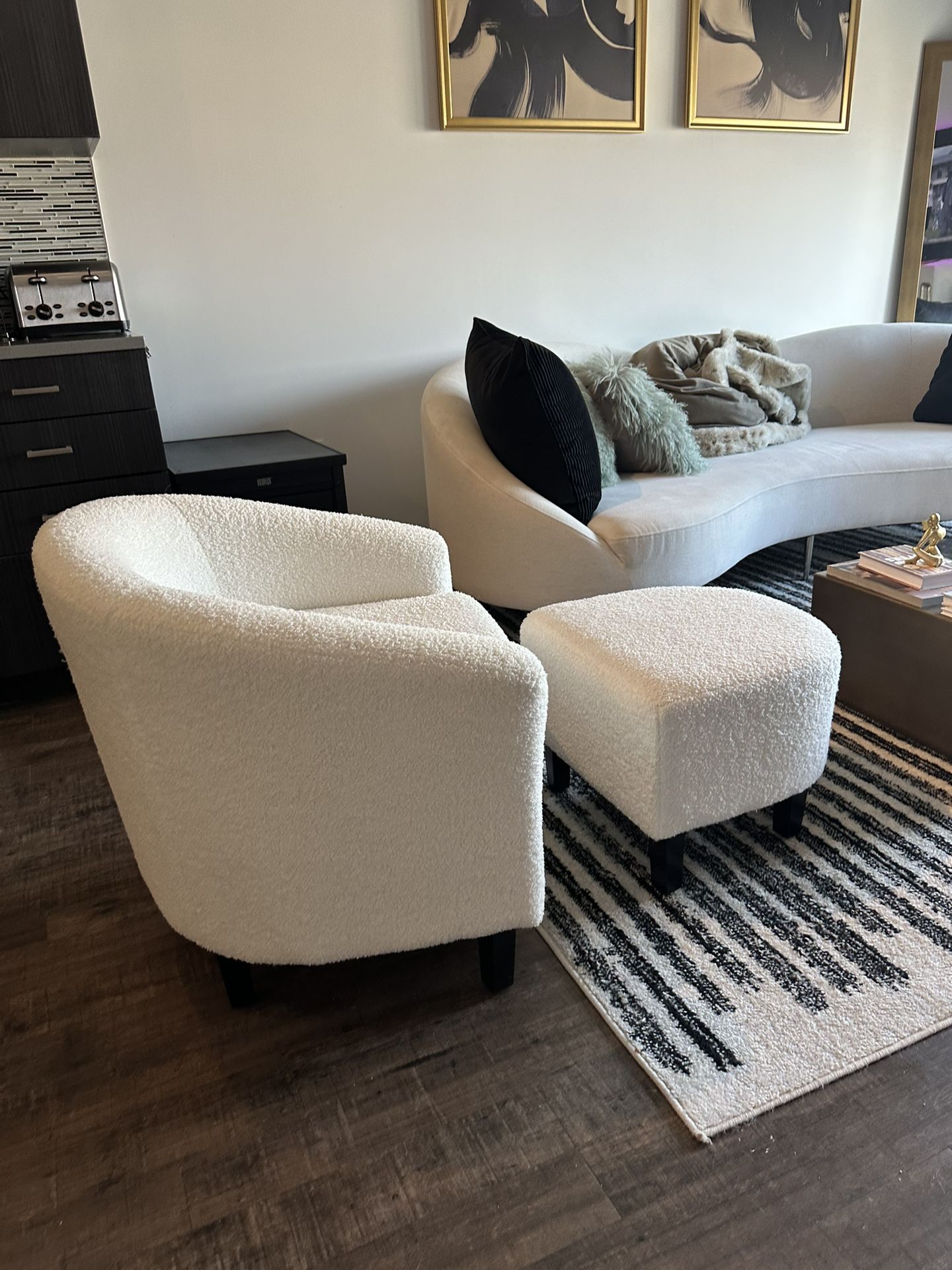 Accent Chair and Ottoman Set