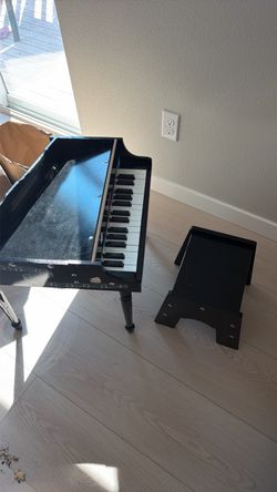 Black Toy Grand Piano with Bench