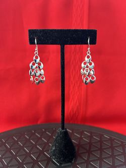 Silver Tiered Teardrop Dangle Earrings