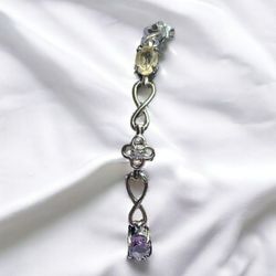 Sterling Silver 925 Women's Petite Tennis Bracelet, 7" Long