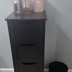 Bathroom Floor Cabinet Organizer, 4 Drawers Free-Standing Cabinet, Espresso Color-Slim Fit for Small . PURCHASED SEPT. 2024!