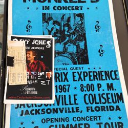 Original Monkees Poster With Ticket
