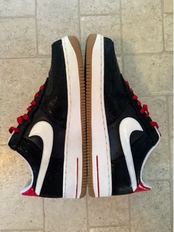 RARE 2009 Nike Air Force 1 Low Premium "Sticky Rubber" Black/Red/Gum
