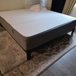 Casper king mattress and frame set- Medium firm memory foam great for back pain.