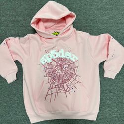 spider hoodie/ light pink