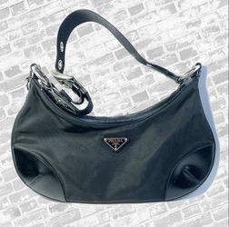 Prada hobo black nylon women’s hand bag