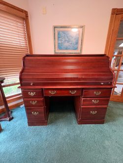 Roll Top Wood Desk