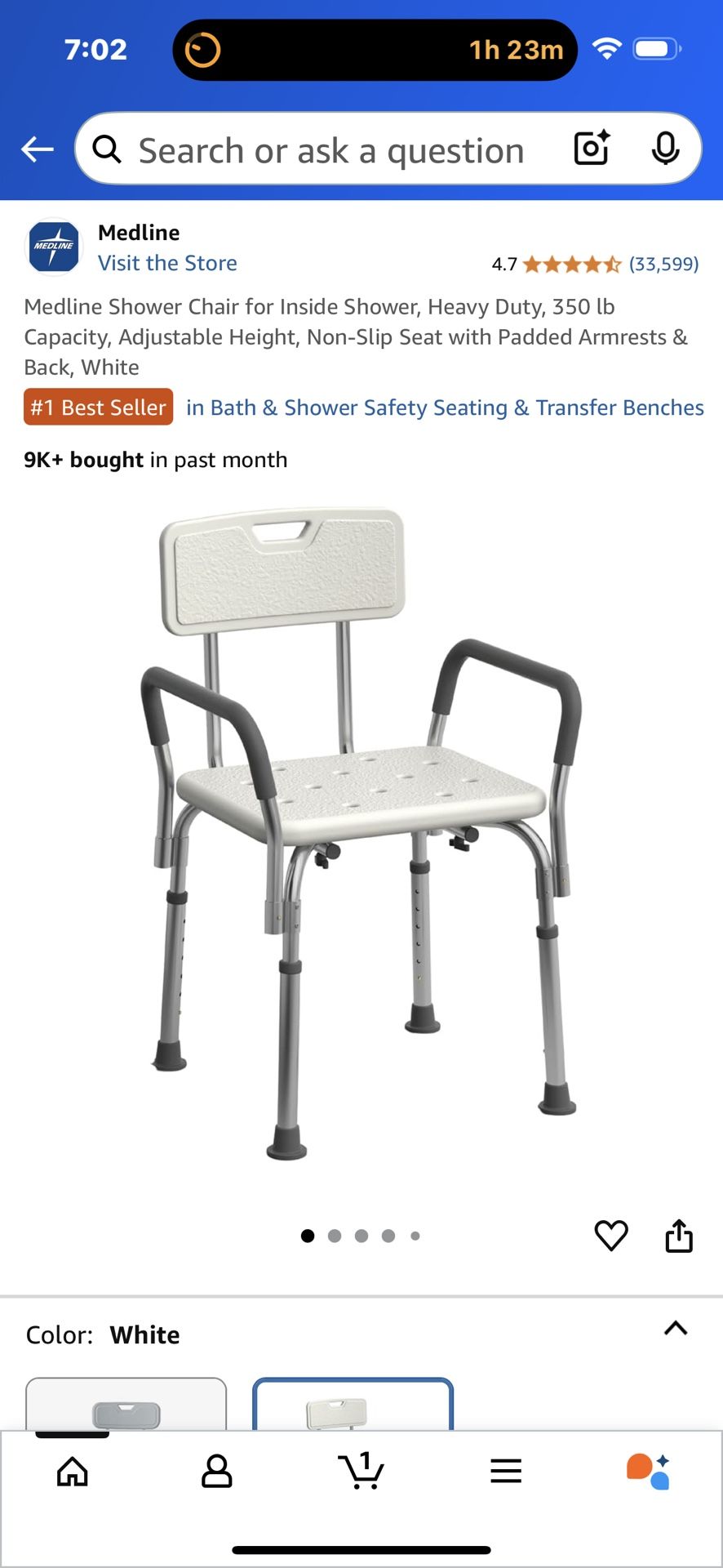 New Shower Bathtub Chair Adjustable Height 