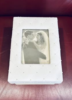 Wedding Keepsake Box Pearl invitations Cards Insert Your Own Picture 6" High 11" Long  7" Wide