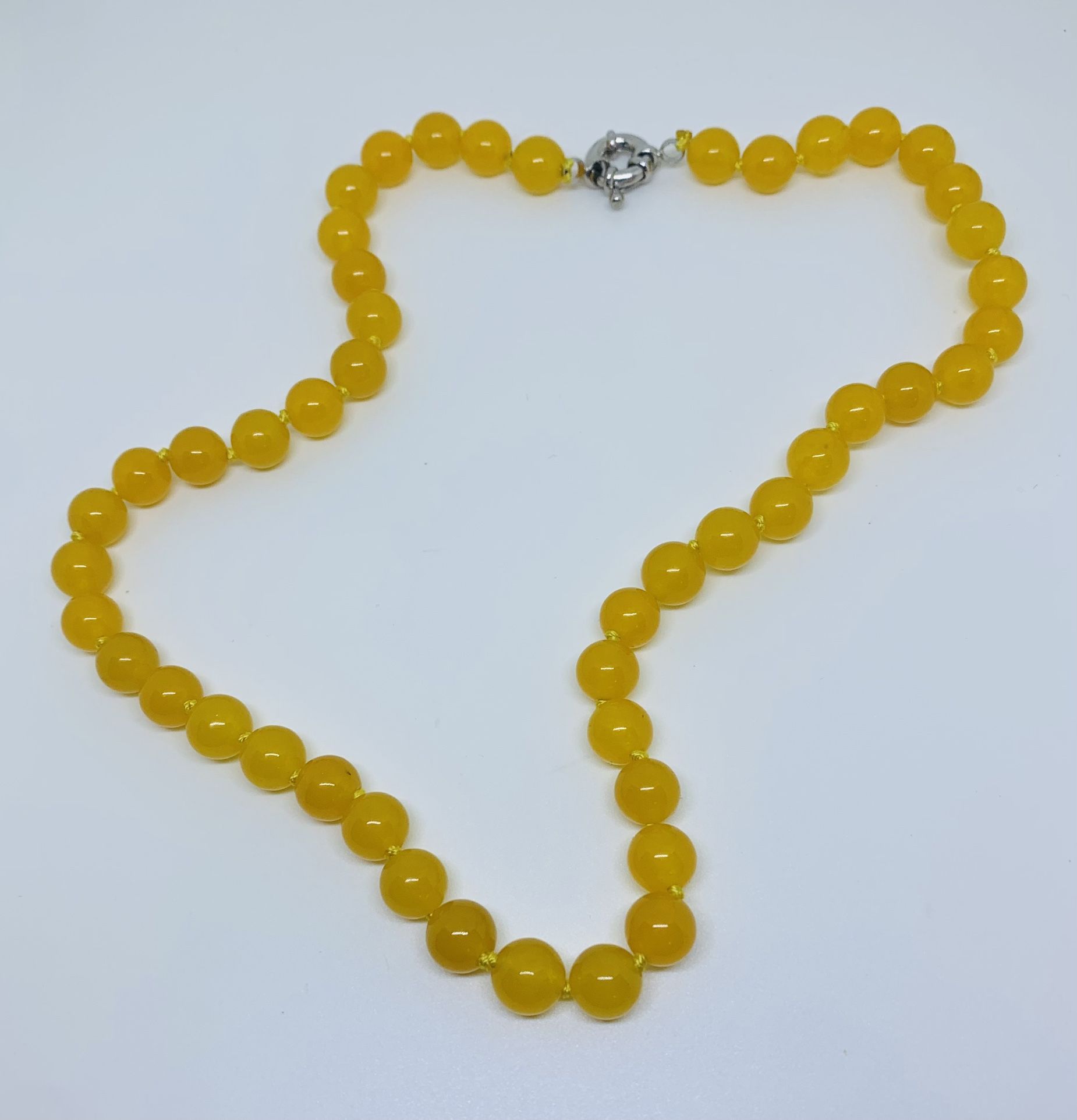 Yellow Amber Beaded Necklace