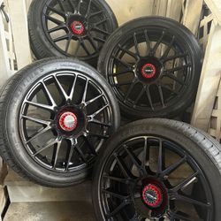 4 Black Multi Spoke Wheels