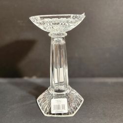 NIB Marquis by Waterford Corinth Pillar Crystal Candle Holder/Vase with Candle.