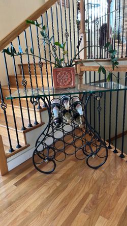 Glass top wine rack