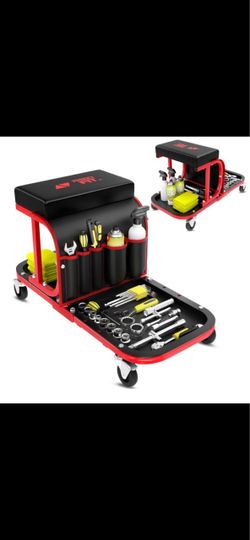 Mechanic Rolling Seat with Tool Tray