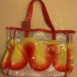 Mossimo Red Clear Tote Bag New