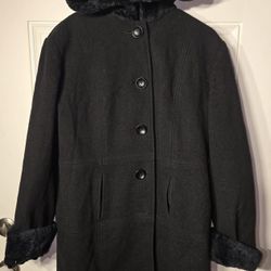 Esprit Women's Peacoat Wool Button Down Coat