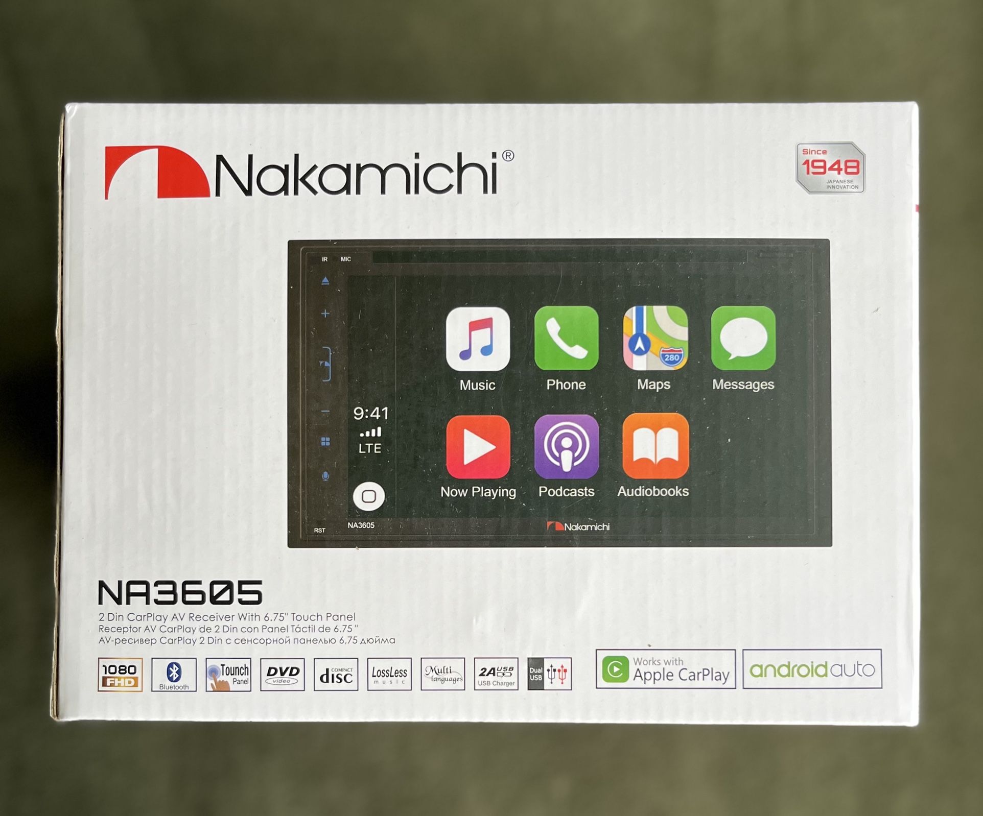 Nakamichi 6.8" 2 DIN Screen w/ Car Play & Android (NA3605)