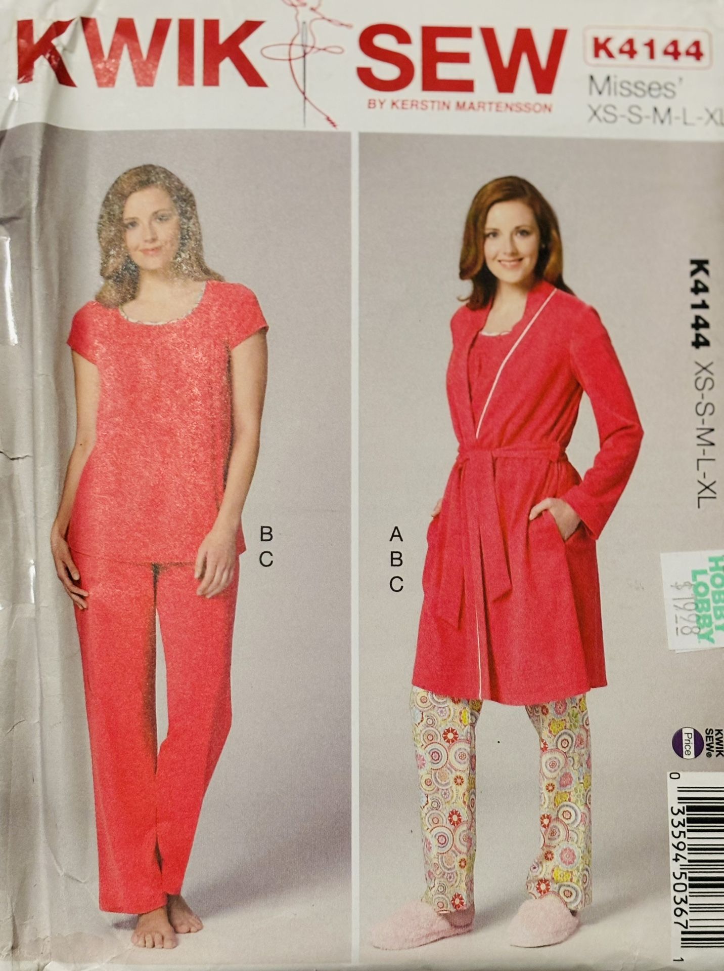 Kwik 4144  Robe Misses Sizes XS-XL UNCUT