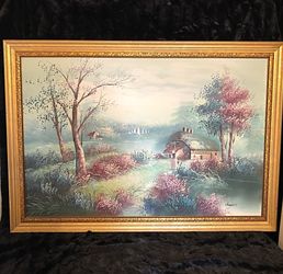 Large canvas painting