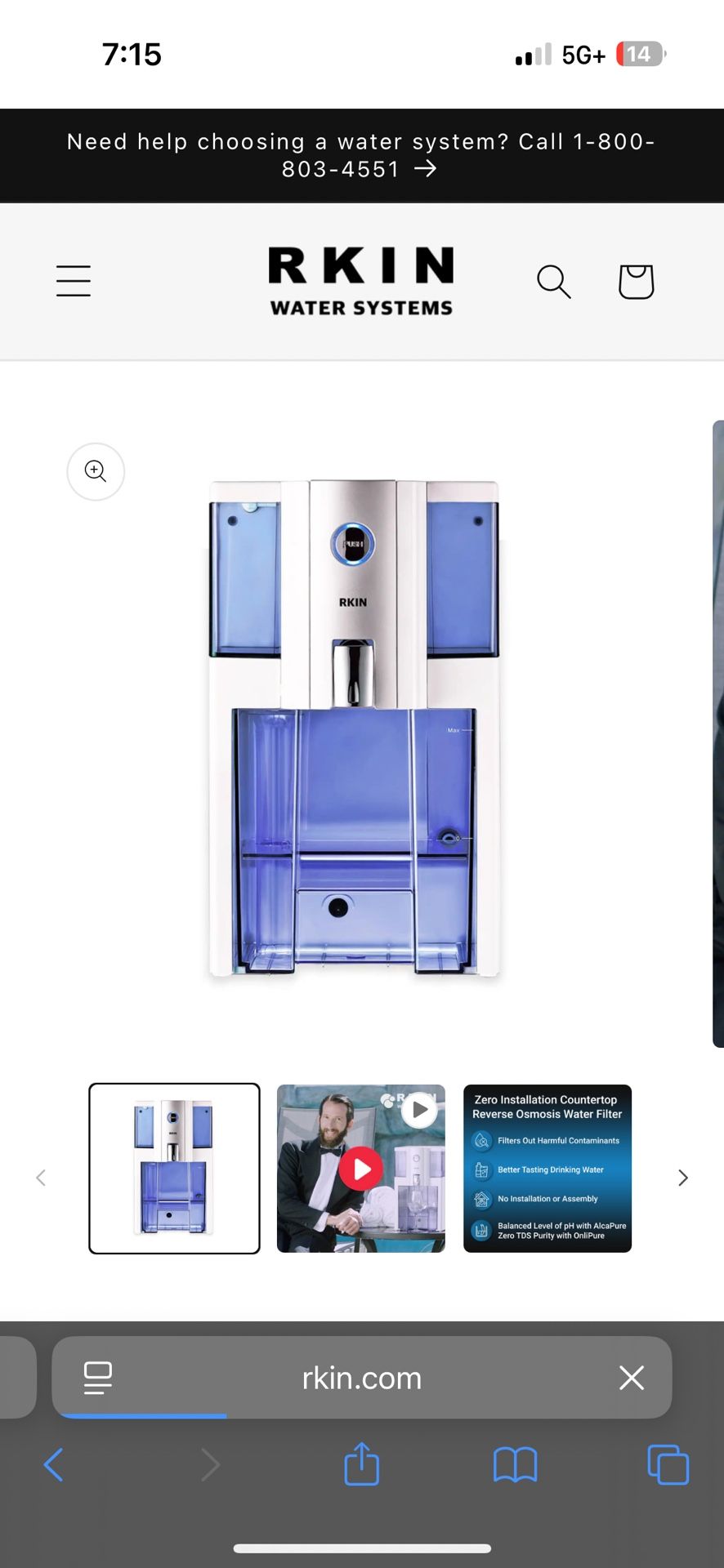 Zero Installation Purifier Countertop Reverse Osmosis Water Filter