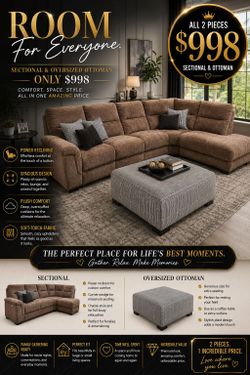 BIG SALE! BRAND NEW SECTIONAL AND OTTOMAN