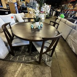 5-Piece Dining Round Table Furniture Set