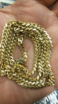 14k gold cuban link chain hand made 24 inch long 42.1 grams 6mm
