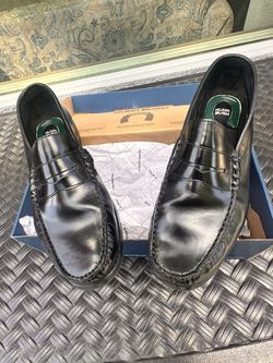 Nunn Bush Comfort Gel Black Moc Toe Penny Loafer, Man’s Size 10 1/2 Wide Polished Look