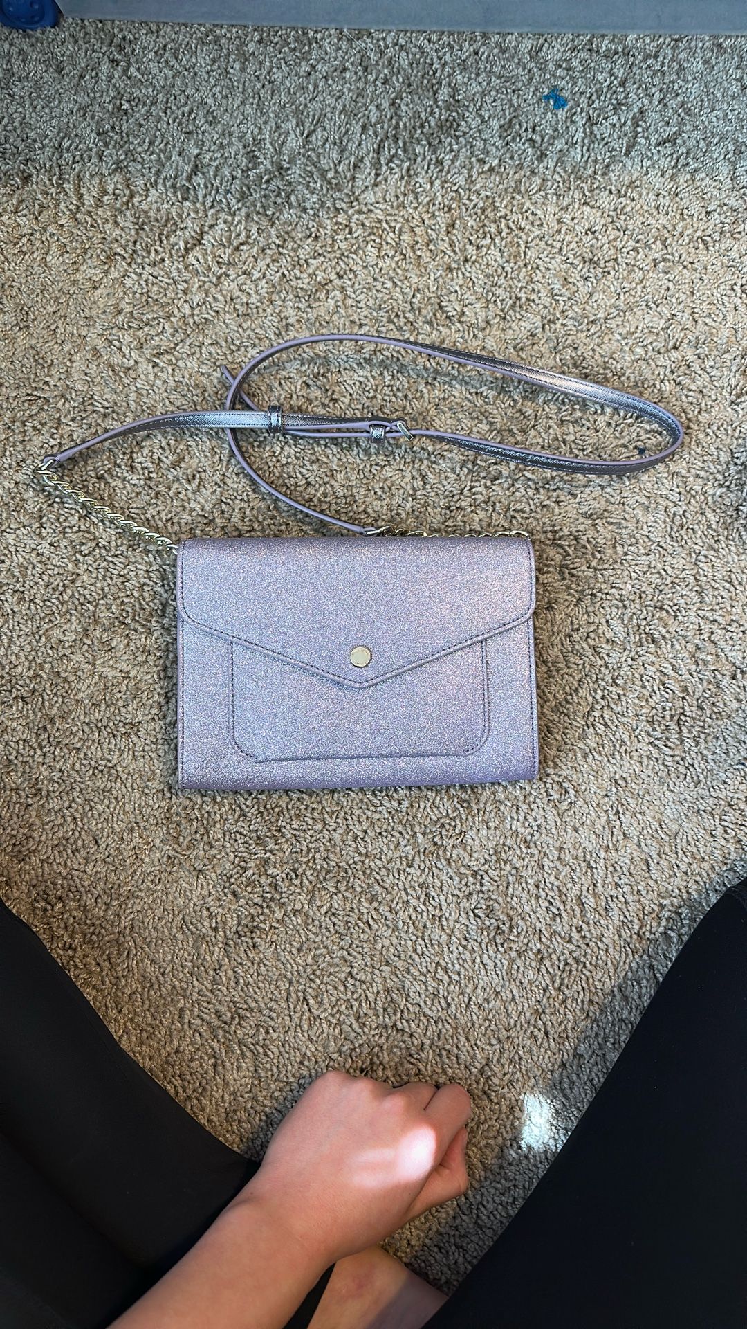 Kate Spade New York Tindel Purple Glitter Crossbody Purse
