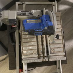 Kobalt folding head 9-amp 7-in-blade corded sliding table tile saw with standing 