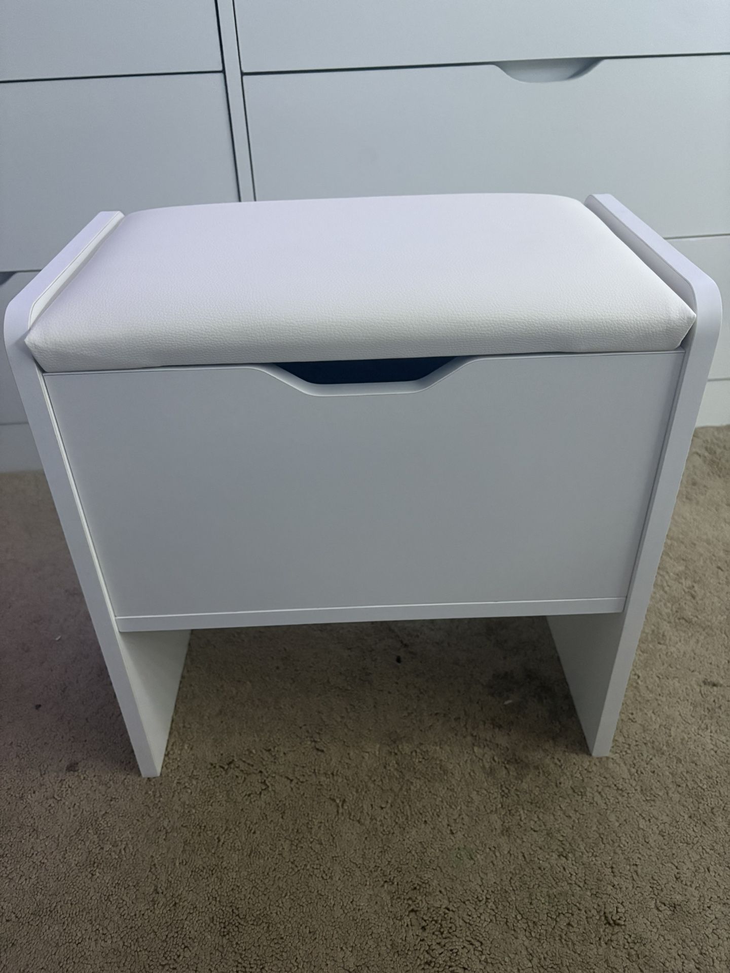 White Ottoman With Storage