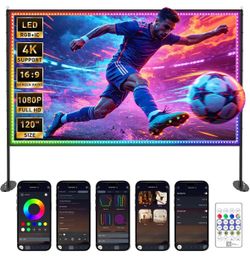 Brand New 120 inch Outdoor Projection Screen with Stand and Strip Light