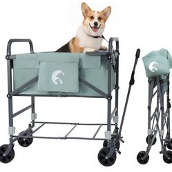 40" Professional Rolling Dog Wash Station,4-Height Adjustable Elevated Pet Bathtub w/Locking Wheels,Back-Saving & Folding 3in1 Tub for Up To 33lbs