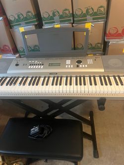Yamaha YPG-235 76 Key Electric Portable Digital Keyboard, stand and seat