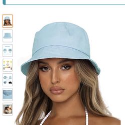 Sydbecs Solid Color Bucket Hat for Women Men, Reversible Cotton Summer Sun Beach Fishing Cap