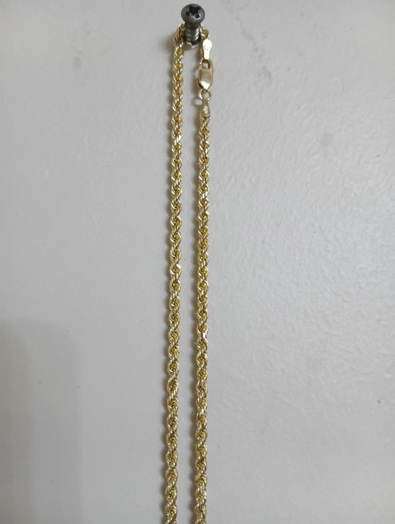 NEW 10 kt gold rope 24 inch 2.5 mm