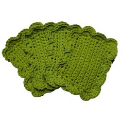 Fancy Lime Green Handmade Reusable Cotton Sponges-Set of 4
