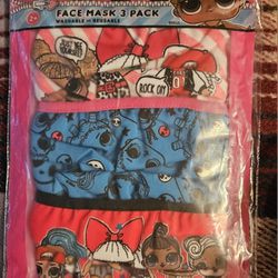 NEW  2020 SEALED OFFICIAL LICENSED  KIDS LOL SURPRISE 3 PACK FABRIC  FACE MASKS 