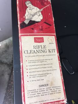 Old vintage rifle cleaning kit