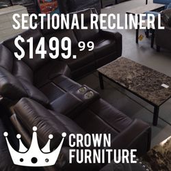 Espresso Sectional Recliner 