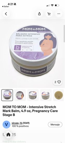 MOM TO MOM - Intensive Stretch Mark Balm, 4.9 oz, Pregnancy Care Stage B