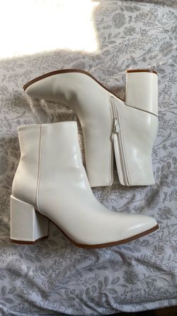 White ankle boots